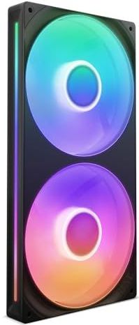 NZXT F280 RGB Core - 280mm Single-Frame Ventilatoreenheid met 2 x 140mm RGB Ventilatoren - Snelheid & Lichtregeling - Hoge Statische Druk & Luchtstroom - Fluid Dynamic Lagers - 8 aRGB LED's - Zwart