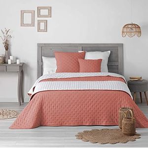 Douceur d'Intérieur Bedloper, gewatteerd, 80 x 180 cm, microvezel, Mellow Chic terracotta/wit, 100% polyester