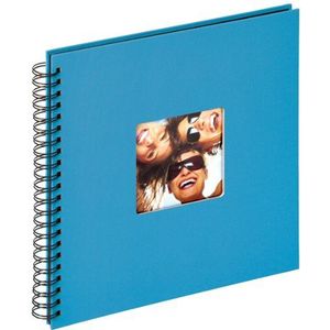 walther design fotoalbum oceaanblauw 30 x 30 cm spiraalalbum met omslaguitsparing, Fun SA-110-U