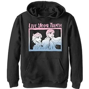 Disney Frozen 2 Live Your Truth Jongens Capuchontrui Fleece, Zwart, Small, zwart, S