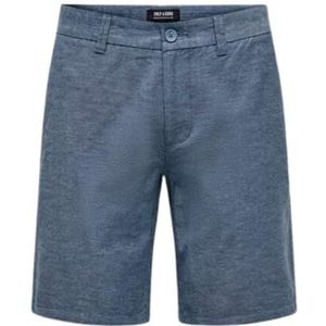 ONLY & SONS Herenshorts, effen, navy, XS