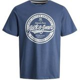 JACK & JONES Heren T-shirt Logo Ronde Hals T-Shirt, blauw (ensign blue), M