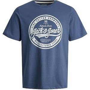 JACK & JONES Heren T-shirt Crew Neck, blauw (ensign blue), XS