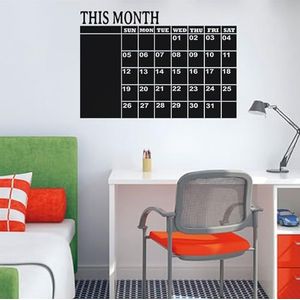 Ambiance Sticker leisteen krijtbord - muurstickers, zelfklevend, afwasbaar, maandkalender, H110 x L160 cm