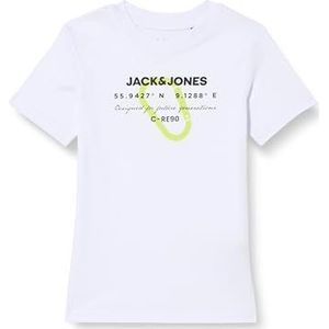JACK&JONES JUNIOR JCOTEXT Cotton Tee SS Crew Neck FST JNR, wit, 128 cm