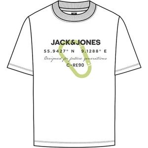 JACK&JONES JUNIOR JCOTEXT Cotton Tee SS Crew Neck FST JNR, wit, 128 cm