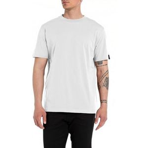 Replay T-shirt voor heren, korte mouwen, regular fit, 001, wit, L