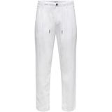 ONLY & SONS Heren Onsleo Crop Linen Mix 0048 Pant, wit, 34W / 32L