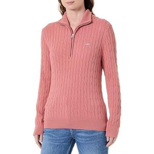 GANT Stretch Cotton Kabel Half-Zip, Faded Brick, M