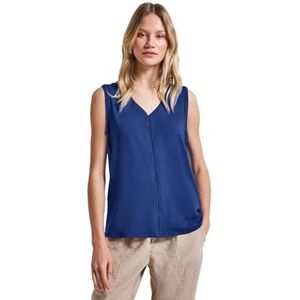 STREET ONE - Top - Blauw - Mouwloos - V-hals - Effen
