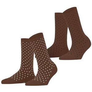 ESPRIT Dames Sokken Fine Dot Multipack W So katoen gedessineerd 2 paar, Bruin Rosewood 5225, 35-38