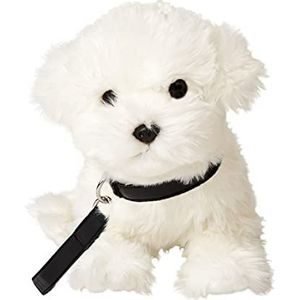 Uni-Toys - Malteser met riem - 26 cm (lengte) - pluche hond, huisdier - pluche dier, knuffeldier