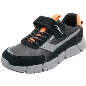 Geox Jongens J Flexyper Boy A Sneakers, Black Orange, 37 EU