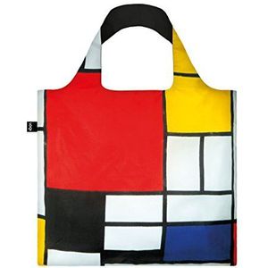 LOQI Museum Piet Mondrian Rood Geel Blauw Zwart Boodschappentas/Reistas Reistas 4 cm, Composition