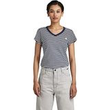 G-STAR Raw Eyben Slim Top Over Dyed voor dames, meerkleurig (Sartho Blue/Milk Stripe D21314-d244-8099), XXS