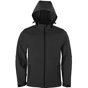 HRM Heren Softshell Jas met Capuchon, Donkergrijs Maat 2XL I Premium Softshelljas voor Heren, Waterafstotend I 5.000mm Waterkolom I Functionele Jas I Werkkleding I Hoogwaardige & Duurzame Herenkleding