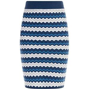 faina Gebreide midirok voor dames, 11026719, Blauw meerkleurig, L