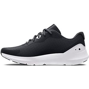 Under Armour UA Surge 3 heren Hardloopschoen, Black/White/White, 41 EU