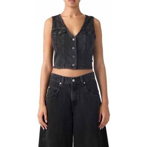 LEVI'S - Bella Denim Corset - Bodywarmer - Zwart - Slanke Pasvorm