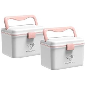 TUKA-i-AKUT TKD6402-XL Medicijnbox, 2 x 14,6 l, draagbaar, 2-laags, met handgreep, EHBO-kit, apotheek en medische kast, thuis en buiten, wit