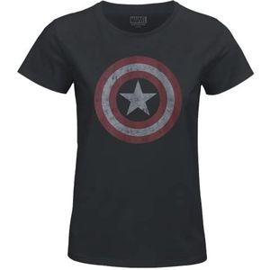 Marvel ""Vintage Captain "" WOMARCOSTS041 Dames T-shirt, Antraciet Washed L, Antraciet wassing, L