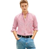 Tommy Hilfiger Heren CORE Flex POP Classic STP Shirt MW0MW41403 L/S Shirt, ROOD, XS, Rood (Medium Rood/Streep), XS