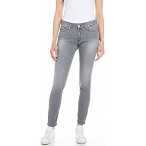 Replay Dames Jeans New Luz Skinny-Fit met Power Stretch, 096, medium grijs, 24W x 30L