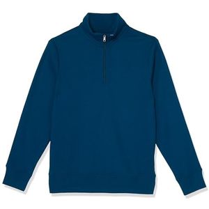 Amazon Essentials Men's Fleecesweatshirt met lange mouwen en kwartrits, Blauwgroen Blauw, L