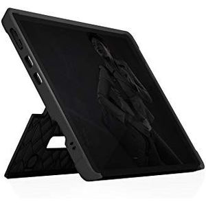 STM Bags Dux Shell Case beschermhoes voor Microsoft Surface Pro X - zwart/transparant [militaire standaard I type cover compatibel I transparante achterkant I standfunctie]