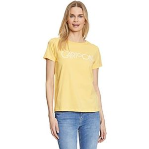 Cartoon Sweatshirt voor dames, geel/wit, XL