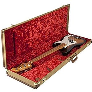 Fender 099-6163-400 Precision Bass Multi-Fit Hardshell Case, Tweed zonder Red Poodle Plush Interior