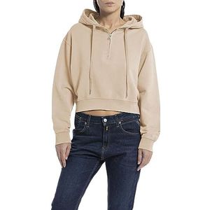 Replay Dames cropped capuchontrui, 803 Light Taupe, XS