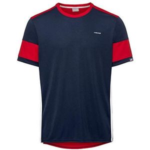 HEAD Heren Volley T-Shirt, Donkerblauw/Rood, Extra Large