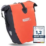 Büchel Fietstas voor bagagedrager, 25,4 l, 100% waterdicht, met draaggreep en schouderriem, fietstassen achter, rood/zwart, 56,5 x 30 x 15 cm