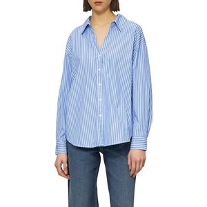 s.Oliver - Popeline Blouse - Hemelsblauw - Relaxed Fit - Lange Mouwen