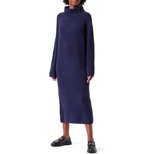 LYNNEA Dames gebreide jurk met lange mouwen midi 25825300-LY02, GRIJS BLAUW, XL/XXL, gebreide jurk met lange mouwen midi, XL/XXL