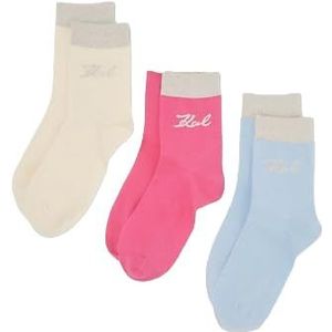 KARL LAGERFELD k/signature mid lngth sokken 3p, Lichtblauw/grijs, 39-42 EU