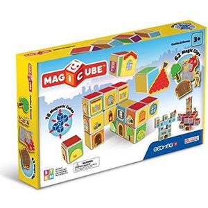 Geomag 144 Magicube Castles & Homes - 16 magnetische blokjes voor constructies + 62 clips, bouwdoos educatief speelgoed