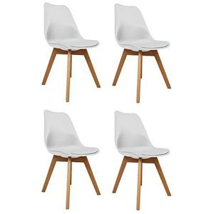 La Silla Española Spaanse stoel Salou Pack stoelen, hout, wit, 46 x 41 x 52 cm, 4 stuks