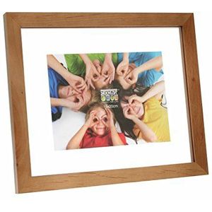 Deknudt Frames S66SG3 Fotolijst, 10 x 15 cm, teakkleur, met 2 x glas, zonder achterwand, houten fotolijst