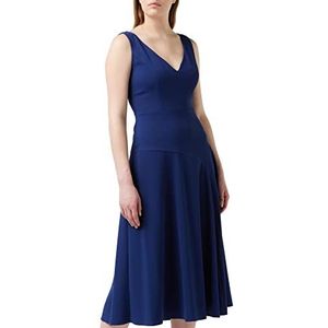Gina Bacconi Stretch mos crêpe asymmetrische jurk voor dames, cocktail, marineblauw, 36