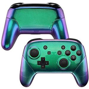 eXtremeRate Cover Grip Case voor Nintendo Switch Pro Controller,DIY Vervanging Grip Behuizing Shell voor Switch Pro Controller(Geen Controller)-Kameleon Groen Paars