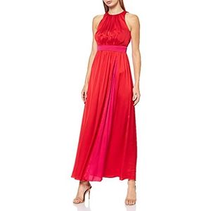 Little Mistress Dames Red Satin Dress partyjurk, rood (granaatappel)., 34