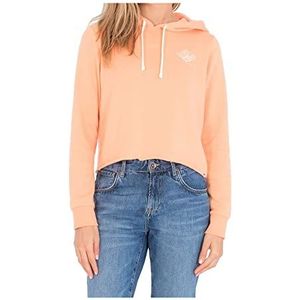 Hurley Slap Cut Off Hoodie voor dames, Coral Reef, XS