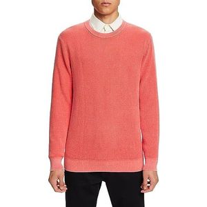 ESPRIT Pullover met ronde hals, 100% katoen, koraalrood (coral red), XXL