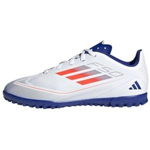 adidas F50 Club Voetbalschoenen Unisex Turf Schoenen, Ftwr White Solar Rood Lucide Blauw, 42 EU