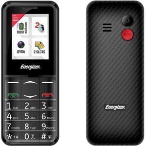 Energizer - Ontgrendelde mobiele telefoon met fysiek toetsenbord - E4-2G - SOS-knop - 1000 mAh batterij - Dual Sim (Mini SIM) - FM Radio - Zaklamp - Zwart
