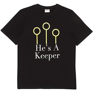 Harry Potter He's A Keeper T-shirt, XS-4XL, Schwarz, Officiële Koopwaar
