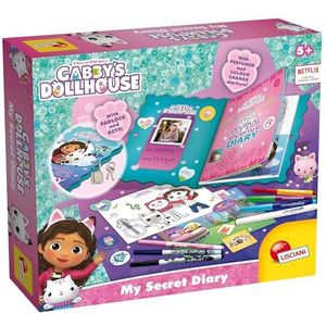 Lisciani - GABBY'S DOLLHOUSE Mijn Geheime Dagboek - Dagboek met Hangslot en Sleutels - Voor Kinderen vanaf 5 jaar - Inclusief Geurstiften, Stickers &Edelstenen - Gabby's Poppenhuis