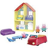 Peppa Pig Peppa’s familiehuis combi-speelgoed met speelset, auto met geluiden, 4 figuren, 6 accessoires, vanaf 3 jaar